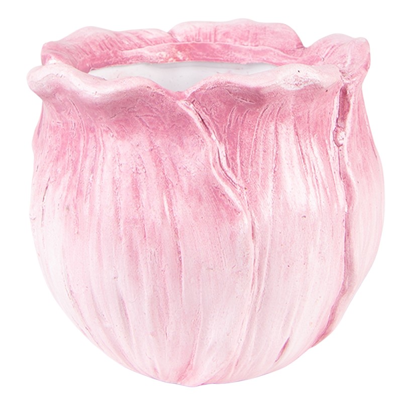 Clayre & Eef Pot de fleurs d'intérieur 12x12x10 cm Rose Céramique