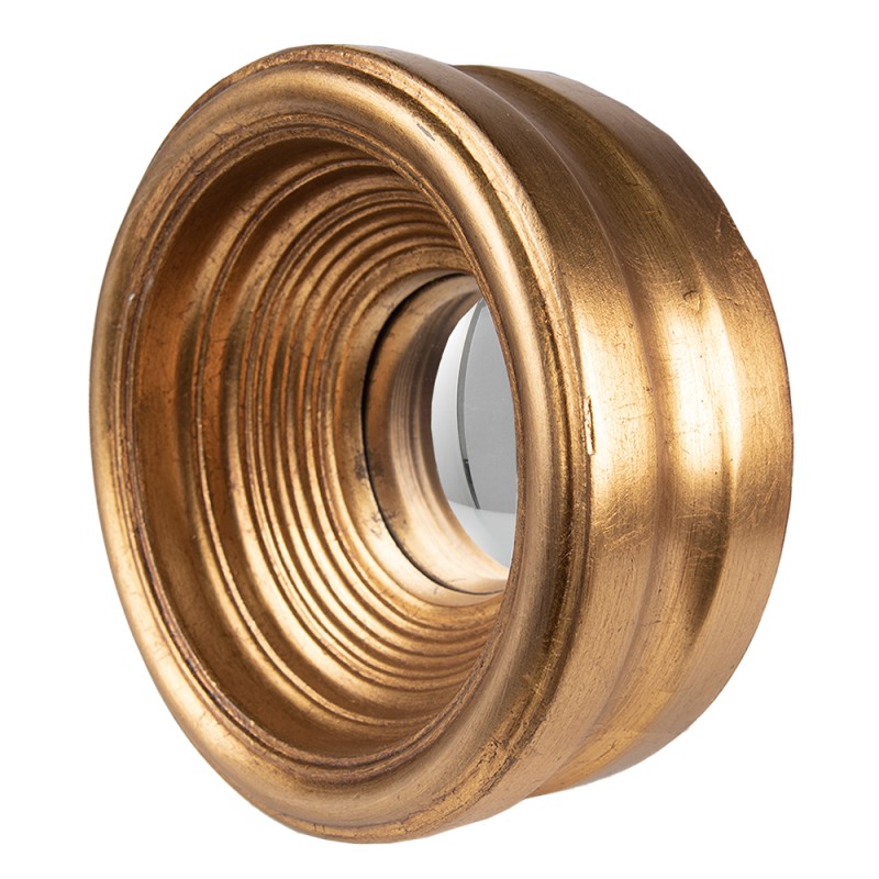 Clayre & Eef Mirror Ø 16 cm Gold colored Plastic Round