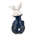 Clayre & Eef Figurine Lapin 9x8x21 cm Bleu Blanc Polyrésine
