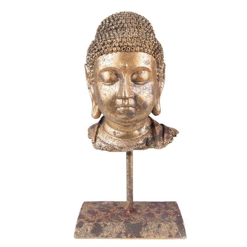 Clayre & Eef Figur Buddha 13x9x25 cm Goldfarbig Polyresin