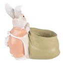 Clayre & Eef Planter Rabbit 15x7x14 cm Green Pink Plastic