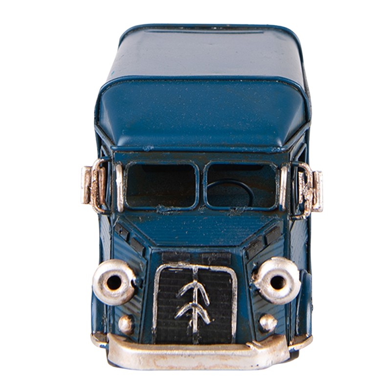Clayre & Eef Decoratie Miniatuur Bus 16x7x9 cm Blauw Ijzer