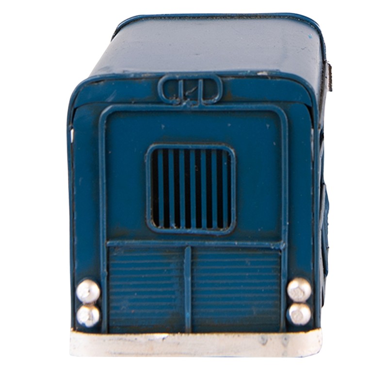Clayre & Eef Decoratie Miniatuur Bus 16x7x9 cm Blauw Ijzer