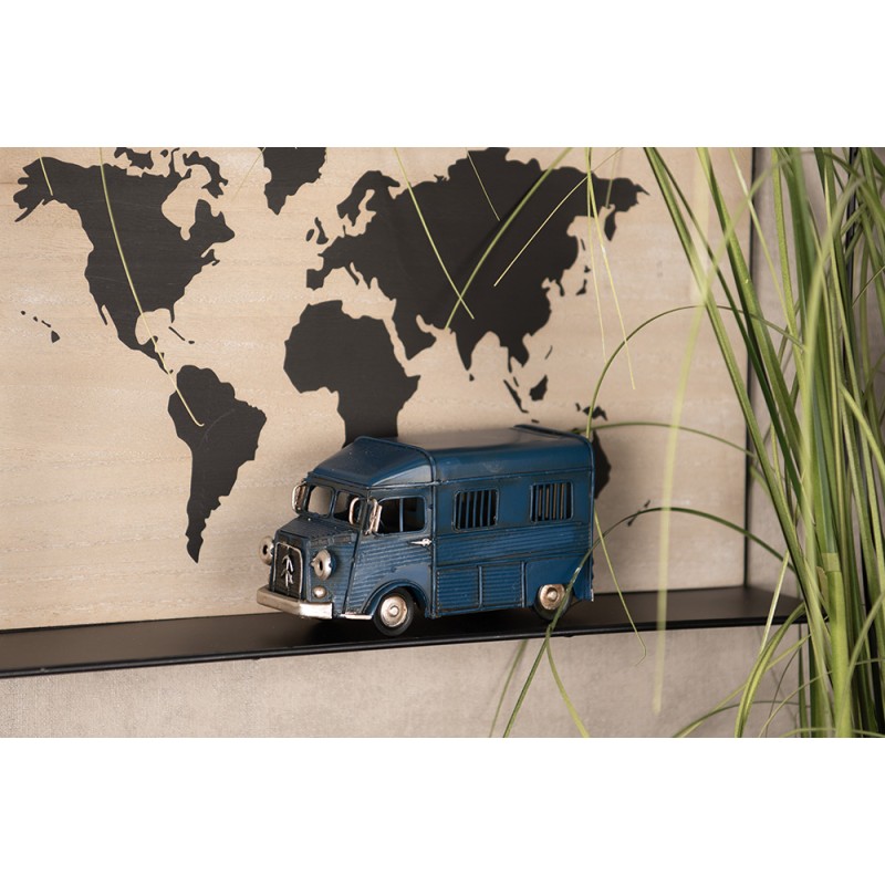 Clayre & Eef Miniature décorative Bus 16x7x9 cm Bleu Fer