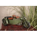 Clayre & Eef Decoratie Miniatuur Motor 38x26x18 cm Groen Ijzer