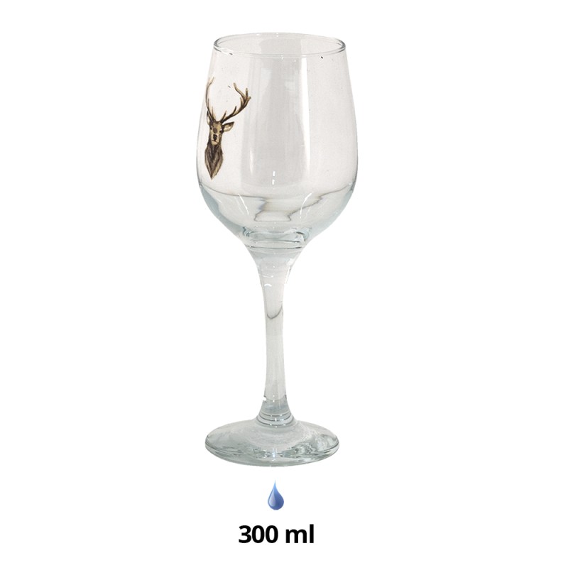 Clayre & Eef Wijnglas  300 ml Glas Rendier