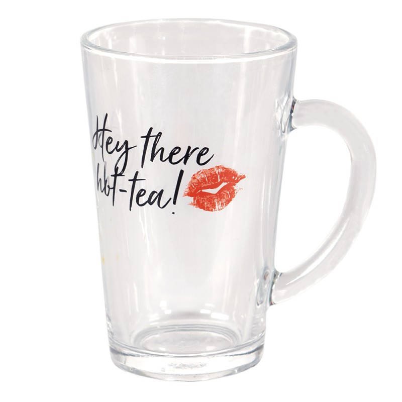 Clayre & Eef Mug 300 ml Glass Lips Hey there hot tea!