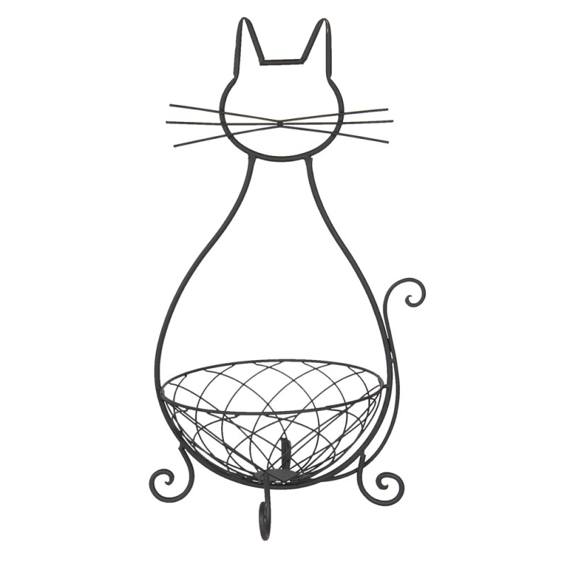 Clayre & Eef Decorative Bowl Cat 31x25x55 cm Brown Metal Round