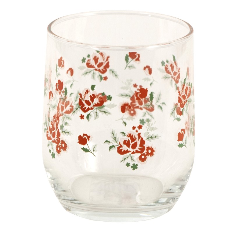 Clayre & Eef Water Glass 300 ml Glass Flowers