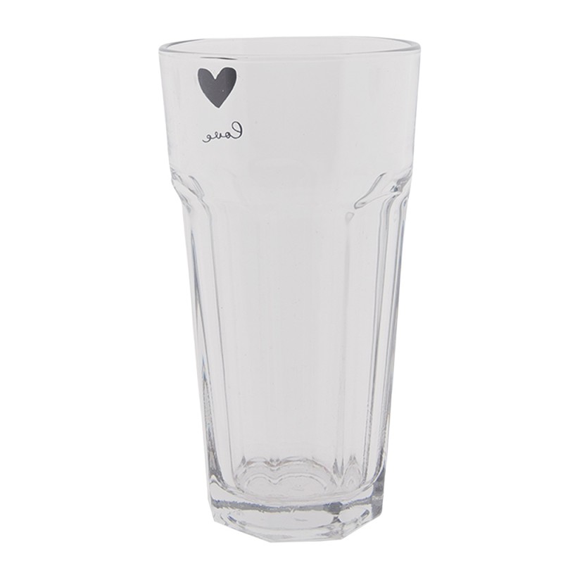 Clayre & Eef Waterglas  320 ml Glas Hart Love