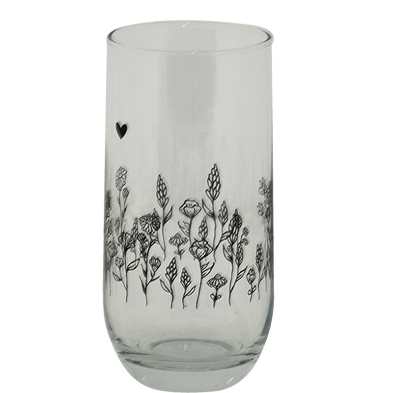 Clayre & Eef Wasserglas 280 ml Glas Blumen