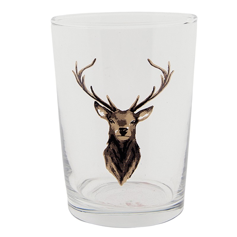 Clayre & Eef Water Glass 400 ml Brown Glass Reindeer