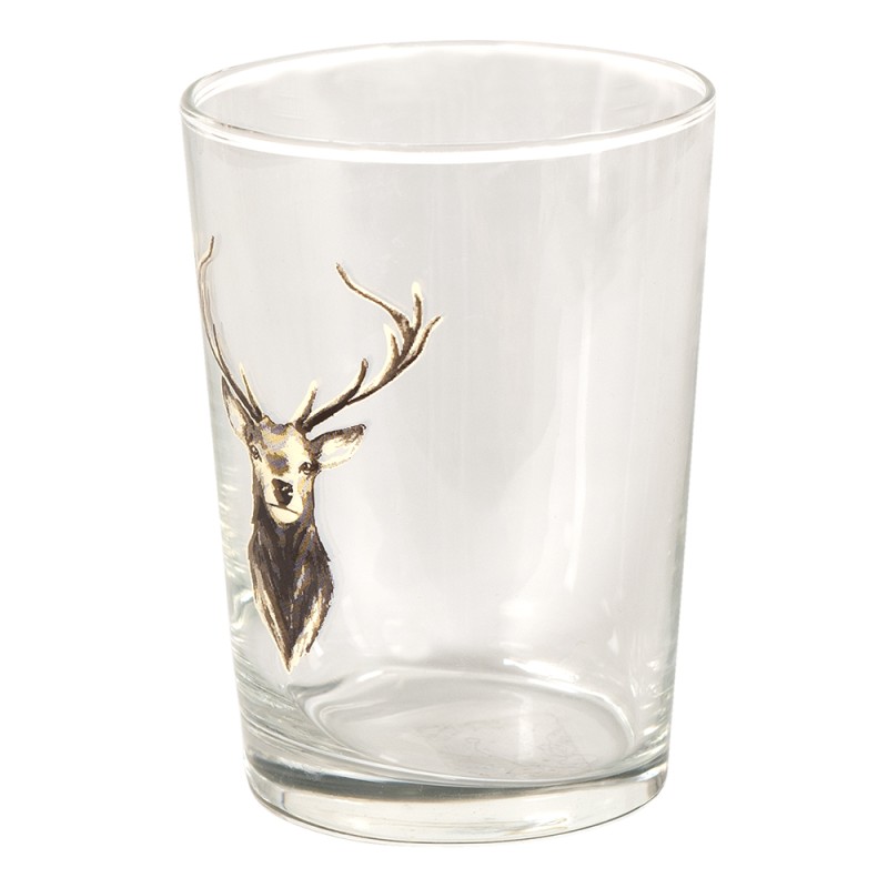 Clayre & Eef Water Glass 400 ml Brown Glass Reindeer