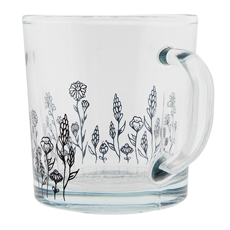 Clayre & Eef Teeglas 200 ml Glas Blumen
