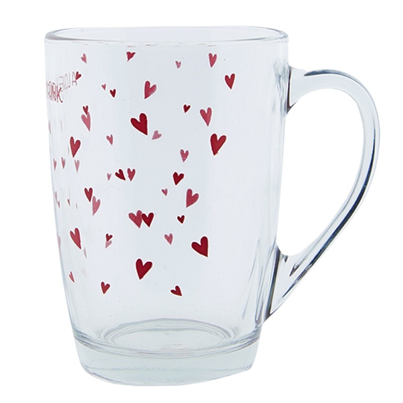 Clayre & Eef Tea Glass 300 ml Glass Hearts A lovely drink