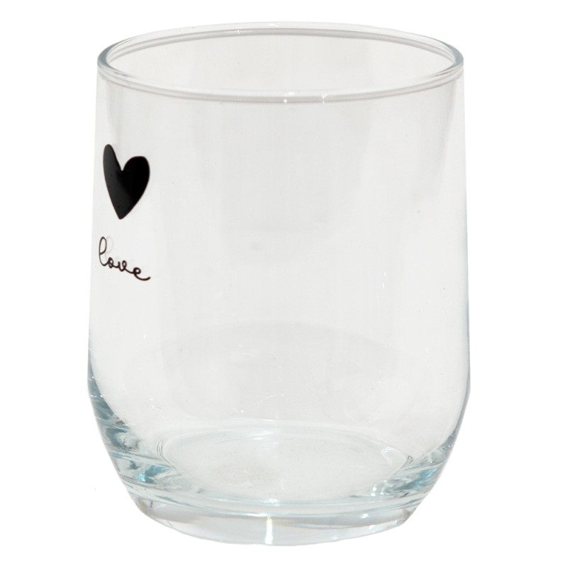 Clayre & Eef Verre d'eau 300 ml Verre Coeur Love