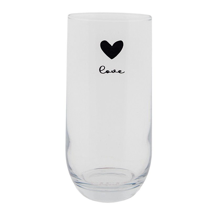 Clayre & Eef Verre d'eau 280 ml Verre Coeur Love