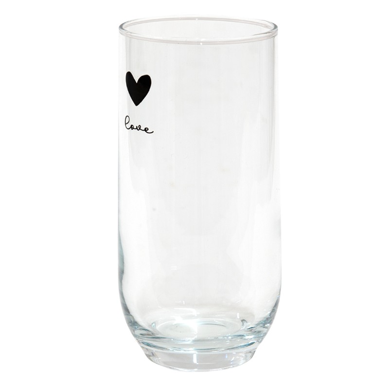 Clayre & Eef Waterglas  280 ml Glas Hart Love