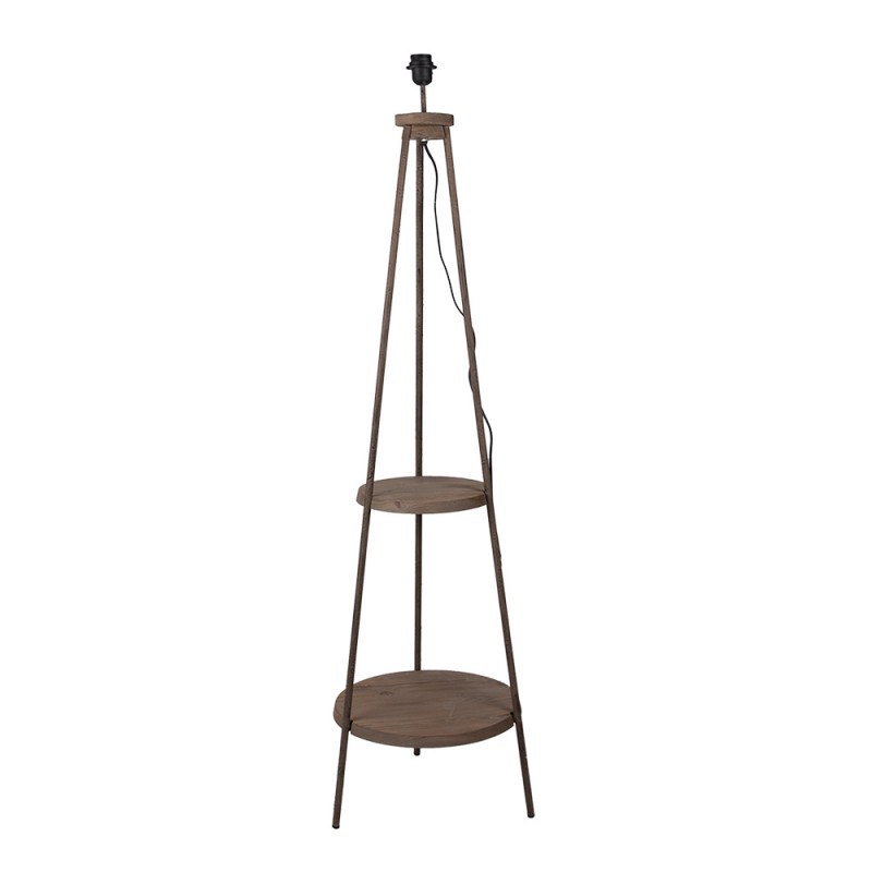 Clayre & Eef Floor Lamp Ø 38x150 cm Brown Wood Iron Round