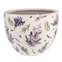 Clayre & Eef Pot de fleurs Ø 25x19 cm Violet Vert Céramique Lavande