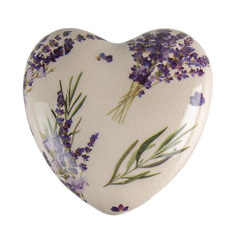 Clayre & Eef Dekoration 11x11x4 cm Violett Grün Keramik Lavendel
