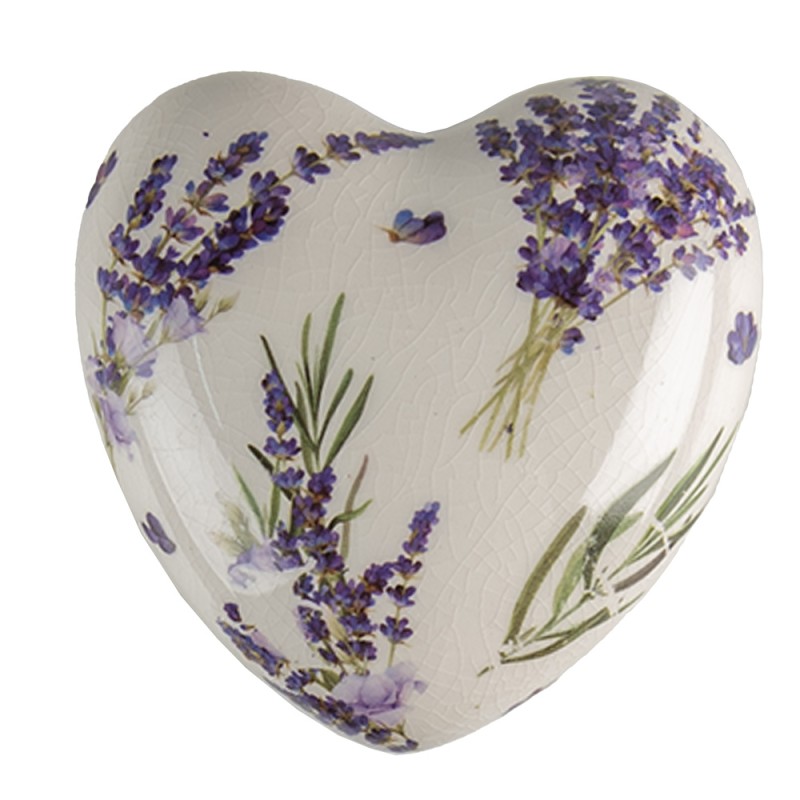 Clayre & Eef Dekoration 8x8x4 cm Violett Grün Keramik Lavendel