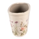 Clayre & Eef Pot de fleurs 23x10x11 cm Rose Beige Céramique Ovale Fleurs