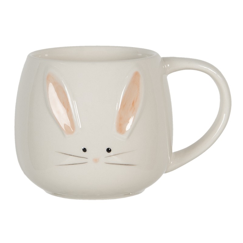 Clayre & Eef Mug 200 ml Beige Ceramic Round Rabbit