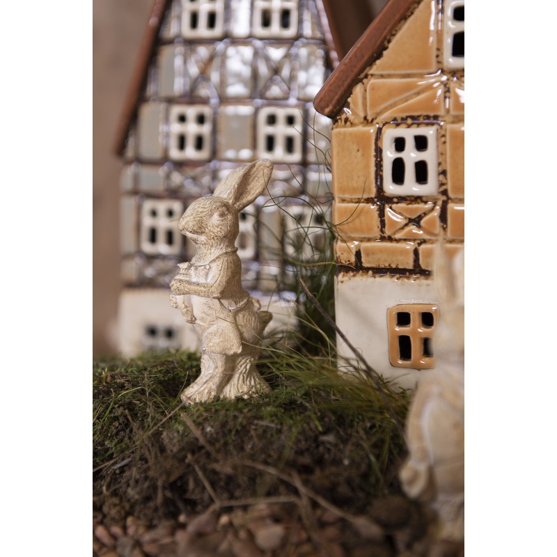 Clayre & Eef Figurine Rabbit 11 cm White Polyresin