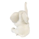 Clayre & Eef Figurine Éléphant 10 cm Blanc Rose Polyrésine