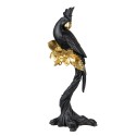 Clayre & Eef Figurine Parrot 22 cm Black Gold colored Polyresin