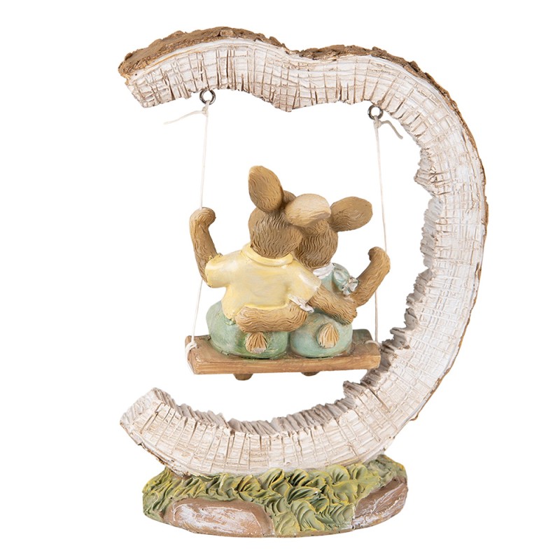 Clayre & Eef Figurine Rabbit 16 cm Brown Green Polyresin