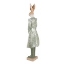 Clayre & Eef Figurine Rabbit 14x10x44 cm Green Polyresin