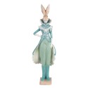 Clayre & Eef Figurine Rabbit 14x10x44 cm Turquoise Polyresin