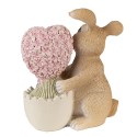 Clayre & Eef Figurine Rabbit 12 cm Brown Pink Polyresin