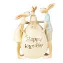 Clayre & Eef Figurine Rabbit 17 cm Green Yellow Polyresin Happy together