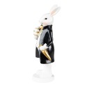 Clayre & Eef Figurine Rabbit 20 cm Black White Polyresin