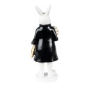 Clayre & Eef Figurine Rabbit 20 cm Black White Polyresin