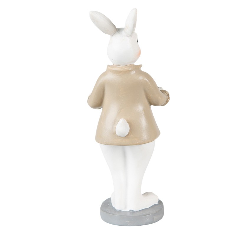 Clayre & Eef Figurine Lapin 15 cm Beige Marron Polyrésine