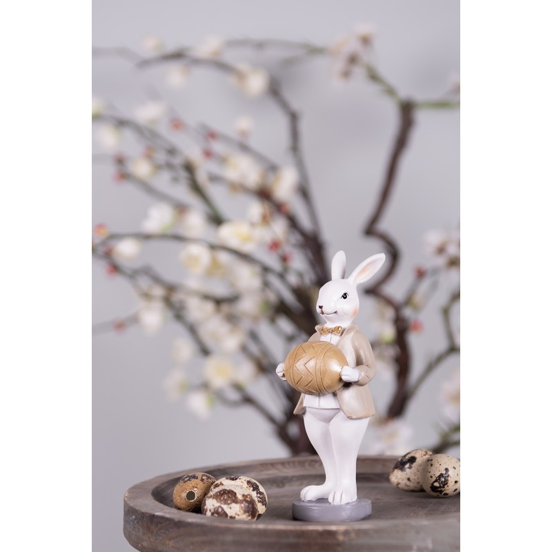 Clayre & Eef Figurine Rabbit 15 cm Beige Brown Polyresin