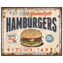 Clayre & Eef Tekstbord  25x20 cm Beige Ijzer Hamburger Food