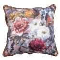 Clayre & Eef Coussin décoratif 45x45 cm Rose Blanc Synthétique Carré Fleurs