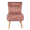 Clayre & Eef Chaise de salle à manger 51x58x76 cm Rose Bois Textile