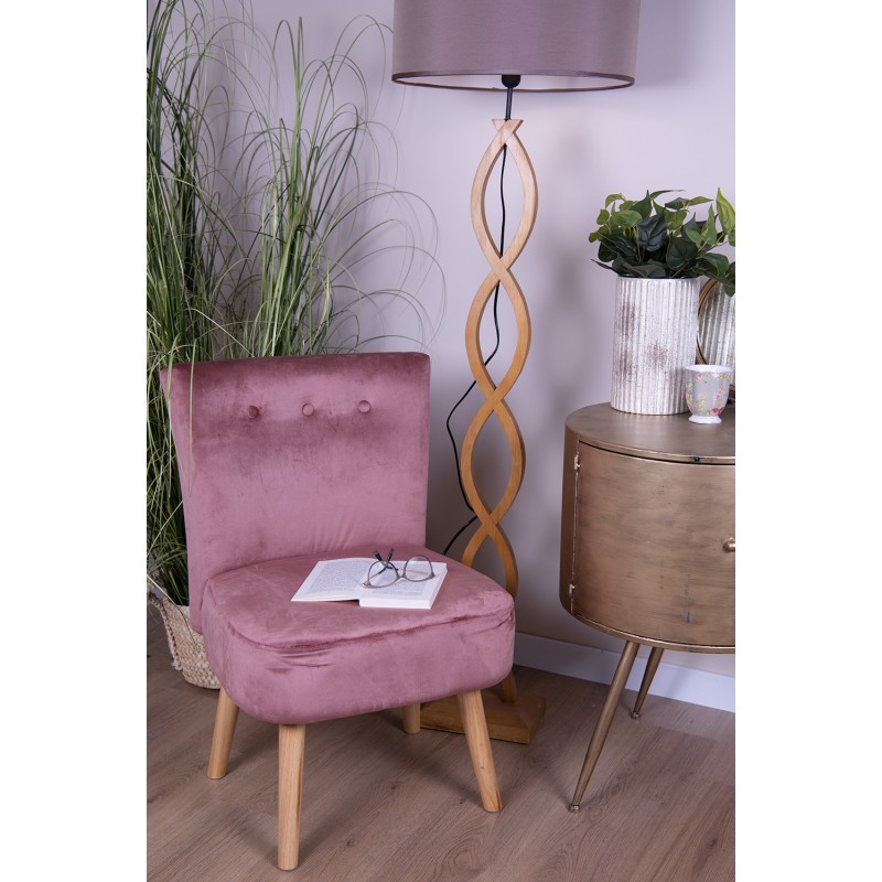 Clayre & Eef Dining Chair 51x58x76 cm Pink Wood Textile