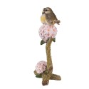 Clayre & Eef Figurine Oiseau 19 cm Marron Rose Polyrésine