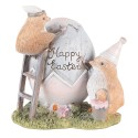 Clayre & Eef Figurine Poussin 12 cm Gris Marron Polyrésine Happy Easter