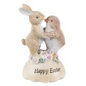 Clayre & Eef Beeld Dieren 13 cm Beige Bruin Polyresin Happy Easter