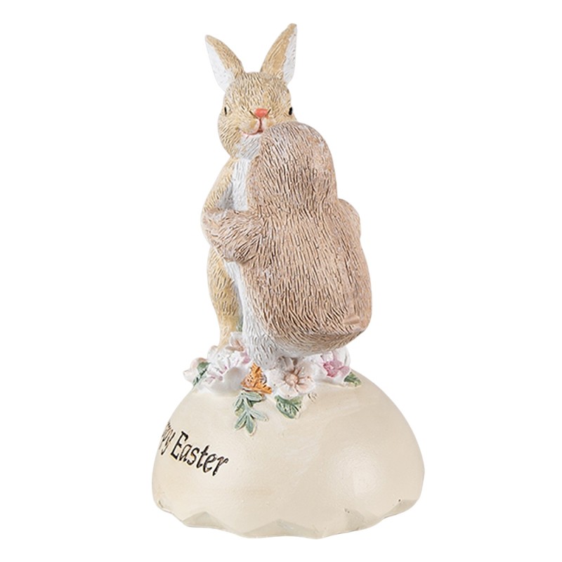 Clayre & Eef Figurine Animaux 13 cm Beige Marron Polyrésine Happy Easter