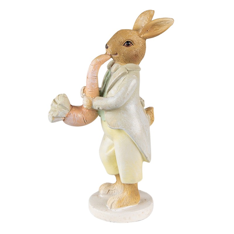 Clayre & Eef Figurine Rabbit 16 cm Green Yellow Polyresin