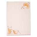 Clayre & Eef Asciugamani da cucina 50x70 cm Beige Cotone Rettangolo Croissant e Caffè